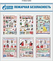 Стенд Пожарная безопасность, 3 плаката (соуэло) пожарная безопасность А3 и первичные средстава пожаротушения № 1, 2, 3 плакат А3 (1100х1200; Пластик ПВХ 4 мм; Алюминиевый профиль)