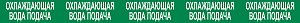Опознавательная маркировочная лента зеленая с белой надписью Охлаждающая вода подача 75мм x 1м